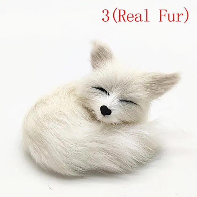 1 Pcs Simulation Brown Fox Toy Furs Squatting Fox Model Home Decoration Animals World With Static Action Figures