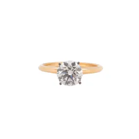 14K Yellow & White Gold Lab Grown Round Diamond Engagement Ring 1.61TCW