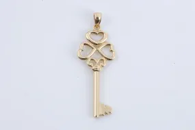 14k Yellow Gold "Key To My Heart" Key Pendant (4.37g.)