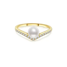 18K Gold Freshwater Pearl Ring KR00039