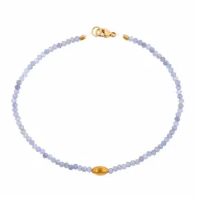 18K Yellow Gold Tanzanite Beaded Bracelet