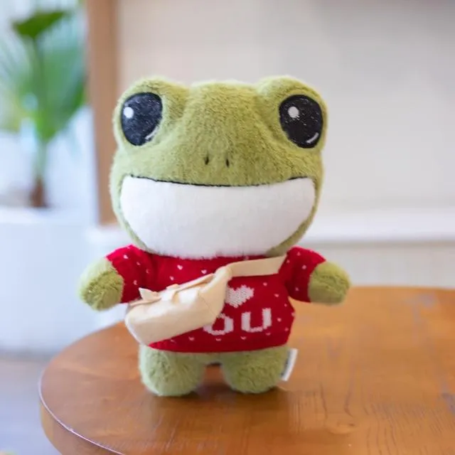 1pc 29cm cute plush animals stuffed soft frog toy wear sweater kids toys birthday Christmas gift for girls boys