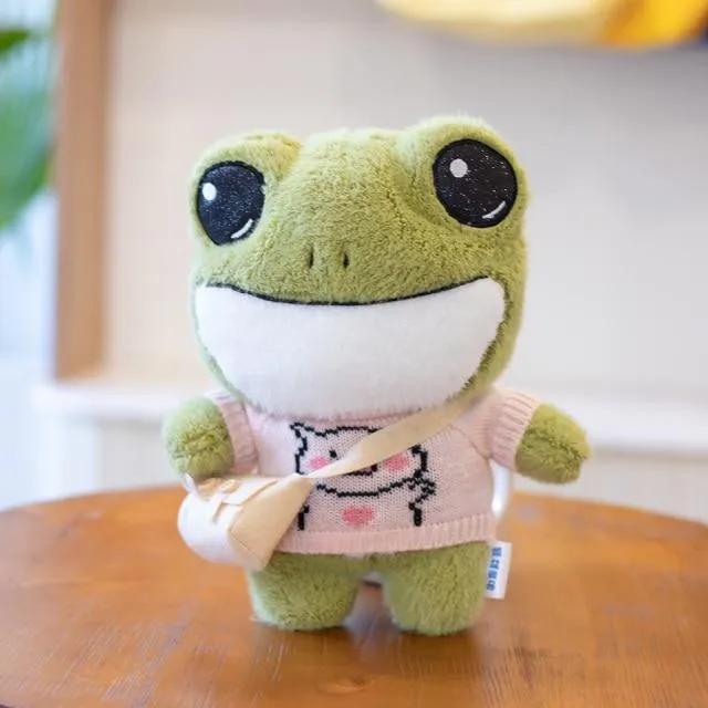 1pc 29cm cute plush animals stuffed soft frog toy wear sweater kids toys birthday Christmas gift for girls boys