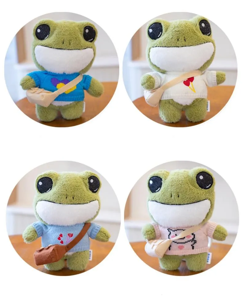 1pc 29cm cute plush animals stuffed soft frog toy wear sweater kids toys birthday Christmas gift for girls boys