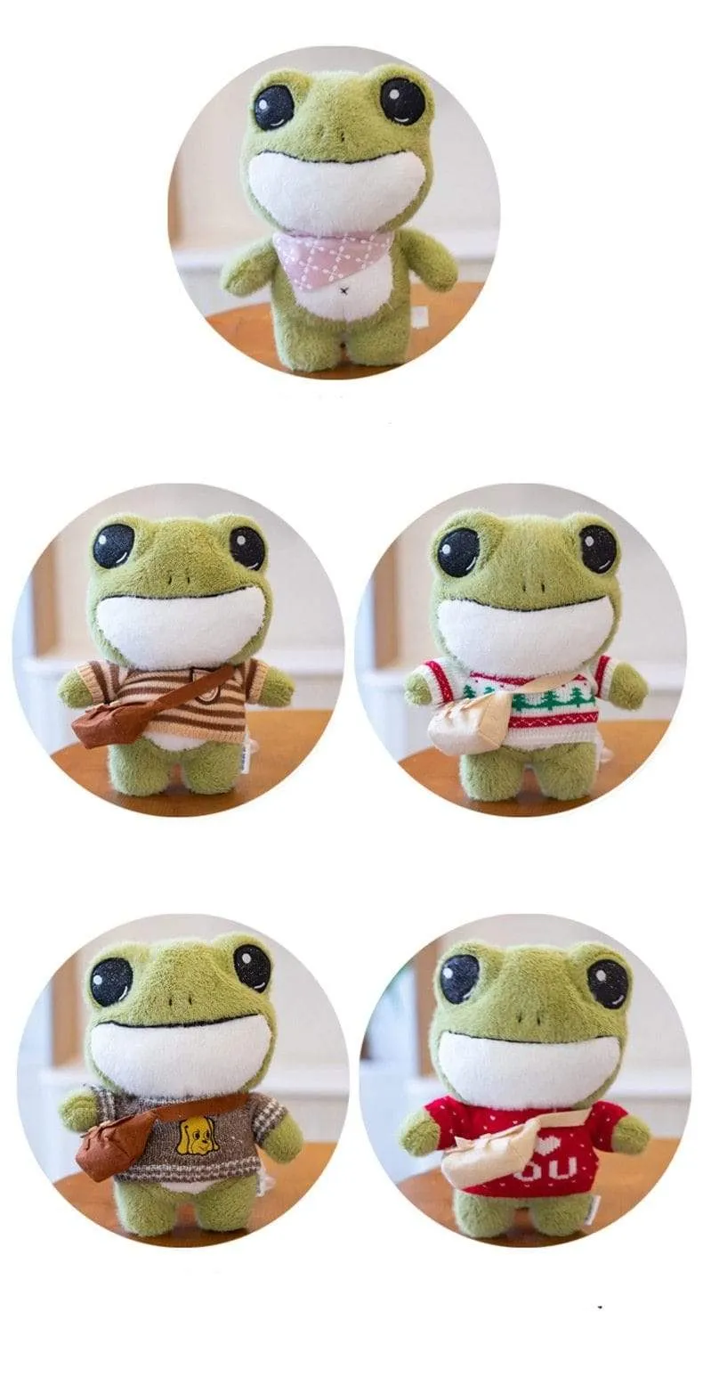 1pc 29cm cute plush animals stuffed soft frog toy wear sweater kids toys birthday Christmas gift for girls boys