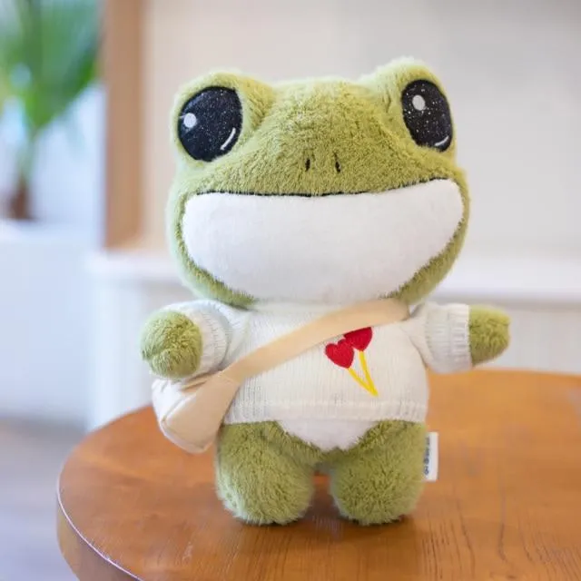 1pc 29cm cute plush animals stuffed soft frog toy wear sweater kids toys birthday Christmas gift for girls boys