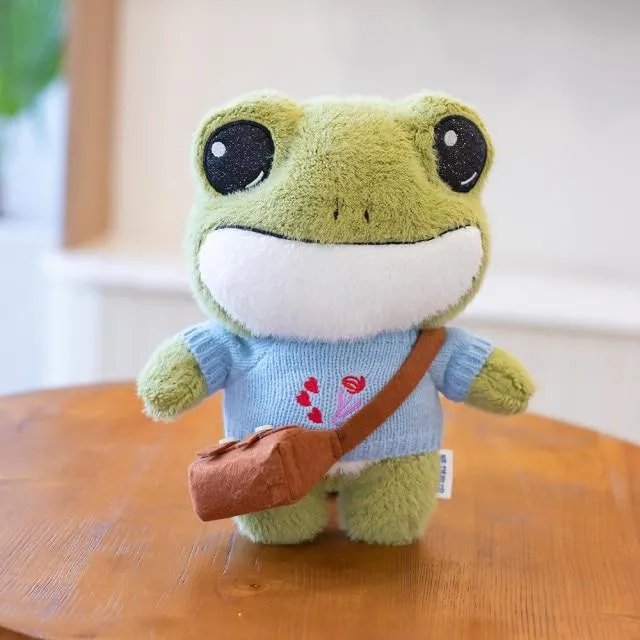 1pc 29cm cute plush animals stuffed soft frog toy wear sweater kids toys birthday Christmas gift for girls boys