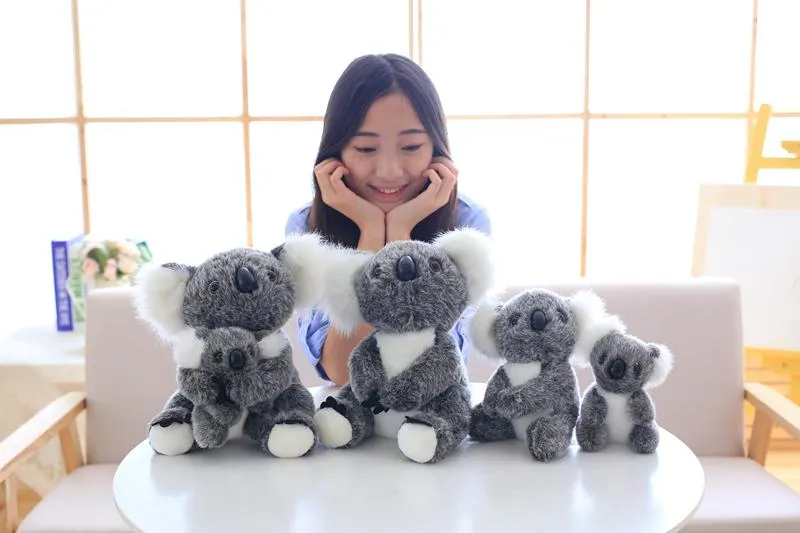 1pc Kawaii Simulation Australia Koala Plush Toy Stuffed Animal Doll Mom Baby Kids Infant Girls Toys Birthday Gift Home Decor