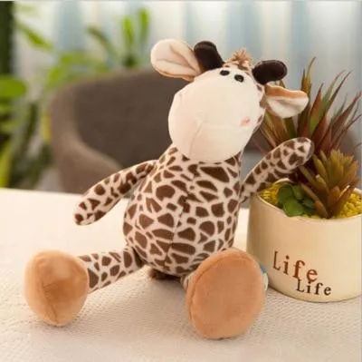 25/35cm Popular Forest Animals Stuffed Doll Plush Kids Giraffe Elephant Monkey Lion Tiger Plush Animal Toys Birthday Gifts