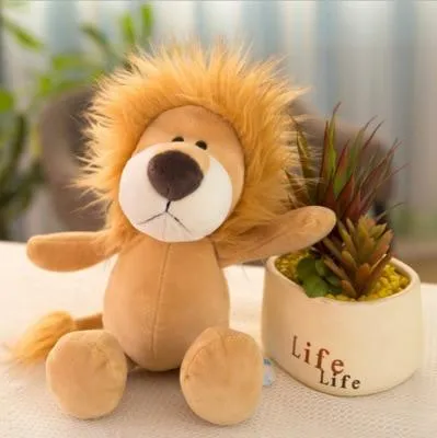 25/35cm Popular Forest Animals Stuffed Doll Plush Kids Giraffe Elephant Monkey Lion Tiger Plush Animal Toys Birthday Gifts