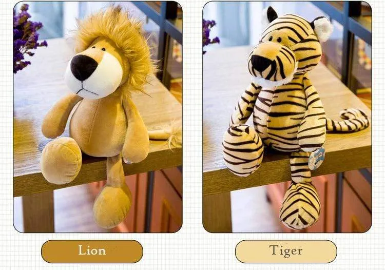 25cm Forest Animals Stuffed Plush Doll Toys Kids Giraffe Elephant Monkey Lion Tiger Plush Animal Toys Children Birthday Gifts