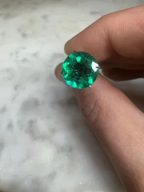 2.64 CARAT ROUND CUT NATURAL GREEN EMERALD LOOSE GEMSTONE. 2.64 CT GREEN COLUMBIA BY MIKE NEKTA NYC