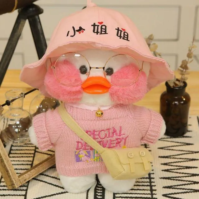 30CM Pink LaLafanfan Kawaii Cafe Mimi Yellow Duck Plush Toy Cute Stuffed Doll Soft Animal Dolls Kids Toys Birthday Gift for girl