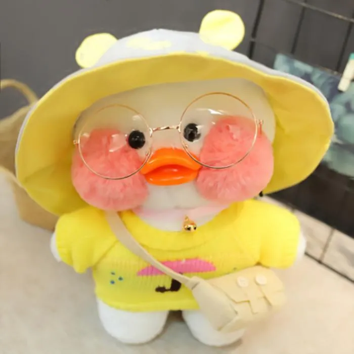 30CM Pink LaLafanfan Kawaii Cafe Mimi Yellow Duck Plush Toy Cute Stuffed Doll Soft Animal Dolls Kids Toys Birthday Gift for girl