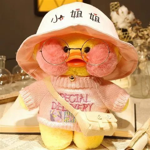 30CM Pink LaLafanfan Kawaii Cafe Mimi Yellow Duck Plush Toy Cute Stuffed Doll Soft Animal Dolls Kids Toys Birthday Gift for girl