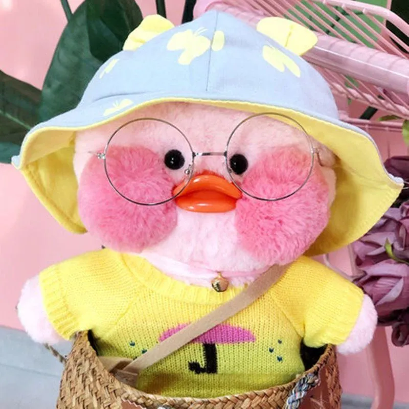 30CM Pink LaLafanfan Kawaii Cafe Mimi Yellow Duck Plush Toy Cute Stuffed Doll Soft Animal Dolls Kids Toys Birthday Gift for girl