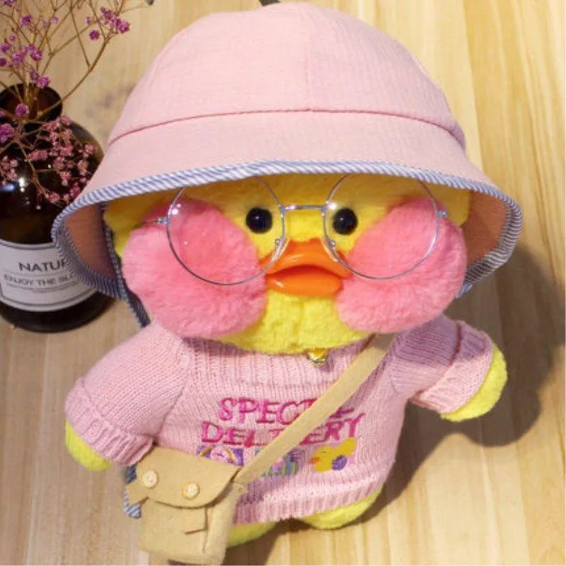 30CM Pink LaLafanfan Kawaii Cafe Mimi Yellow Duck Plush Toy Cute Stuffed Doll Soft Animal Dolls Kids Toys Birthday Gift for girl