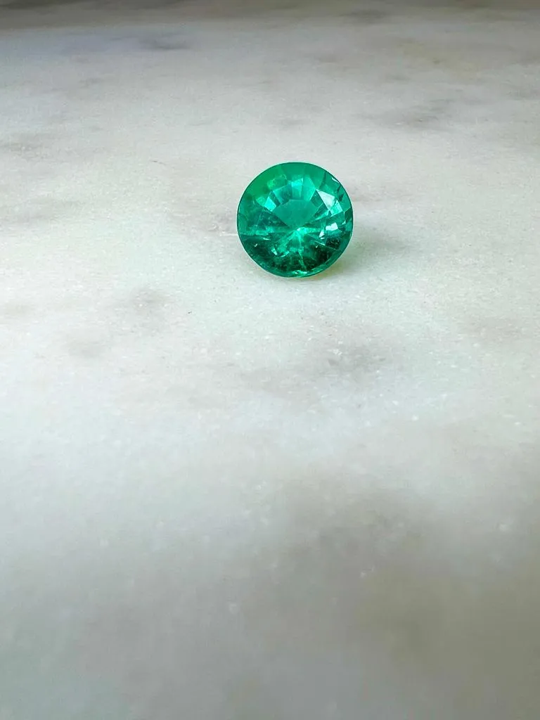 3.18 CARAT ROUND CUT NATURAL GREEN EMERALD LOOSE GEMSTONE. 3.18 CT GREEN ZAMBIA BY MIKE NEKTA NYC