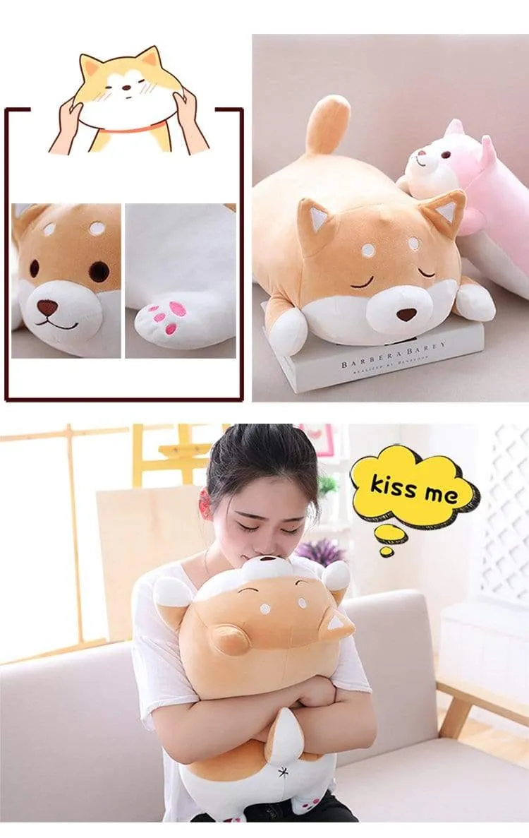 36/55 Cute Fat Shiba Inu Dog Plush Toy Stuffed Soft Kawaii Animal Cartoon Pillow Lovely Gift for Kids Baby Children Good Quality