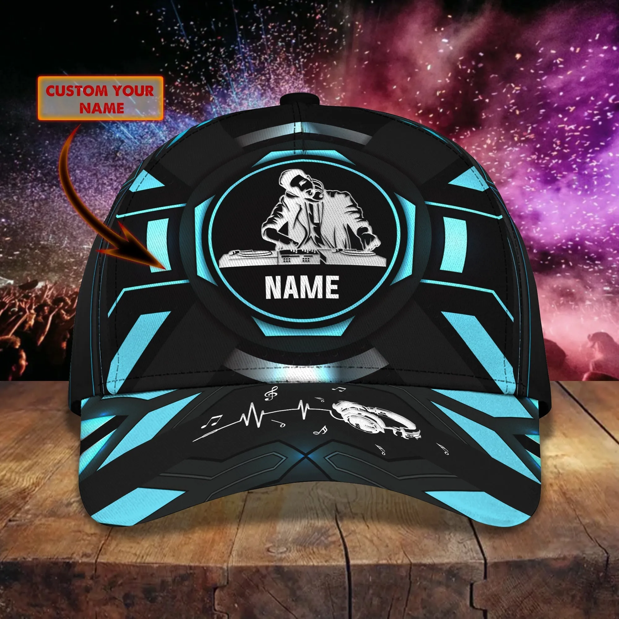 3D All Over Printed Baseball Cap For Dj, Classic Cap Hat For Disc Jockey, Gift For Husband Dj