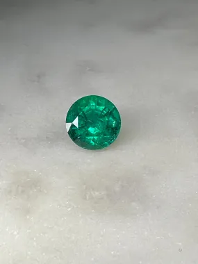 4.89 CARAT ROUND CUT NATURAL VIVID GREEN EMERALD LOOSE GEMSTONE. 4.89 CT VIVID GREEN BY MIKE NEKTA NYC