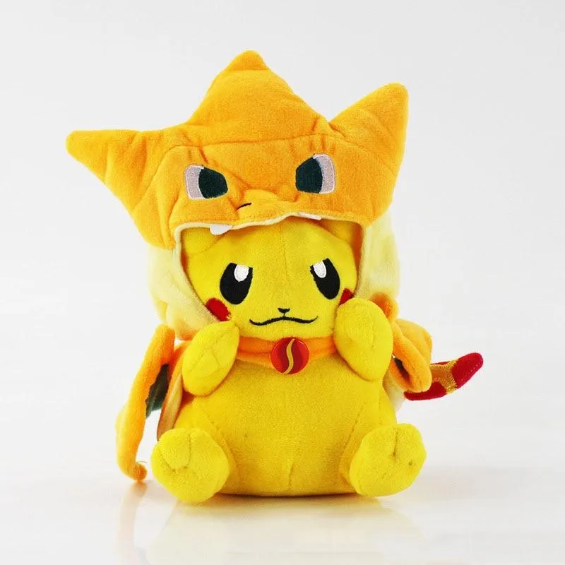 4pcs/lot TAKARA TOMY Pokemon Cartoon Pikachu Cosplay Charizard Plush Toys Doll Soft Stuffed Animals Toys for Kids Children Gifts