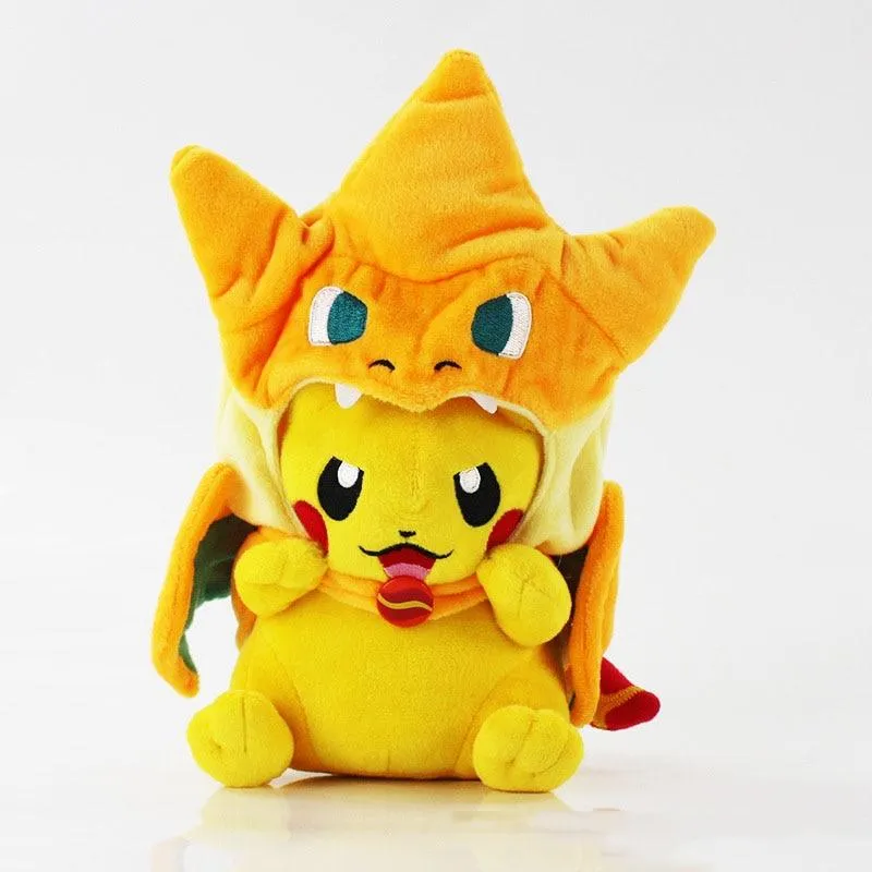 4pcs/lot TAKARA TOMY Pokemon Cartoon Pikachu Cosplay Charizard Plush Toys Doll Soft Stuffed Animals Toys for Kids Children Gifts