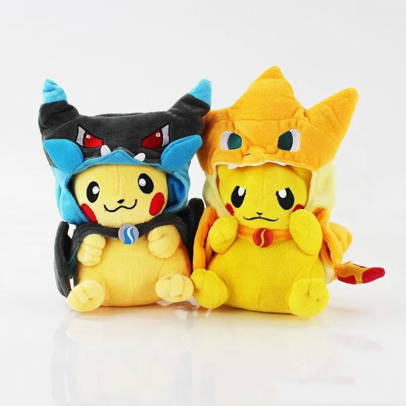 4pcs/lot TAKARA TOMY Pokemon Cartoon Pikachu Cosplay Charizard Plush Toys Doll Soft Stuffed Animals Toys for Kids Children Gifts