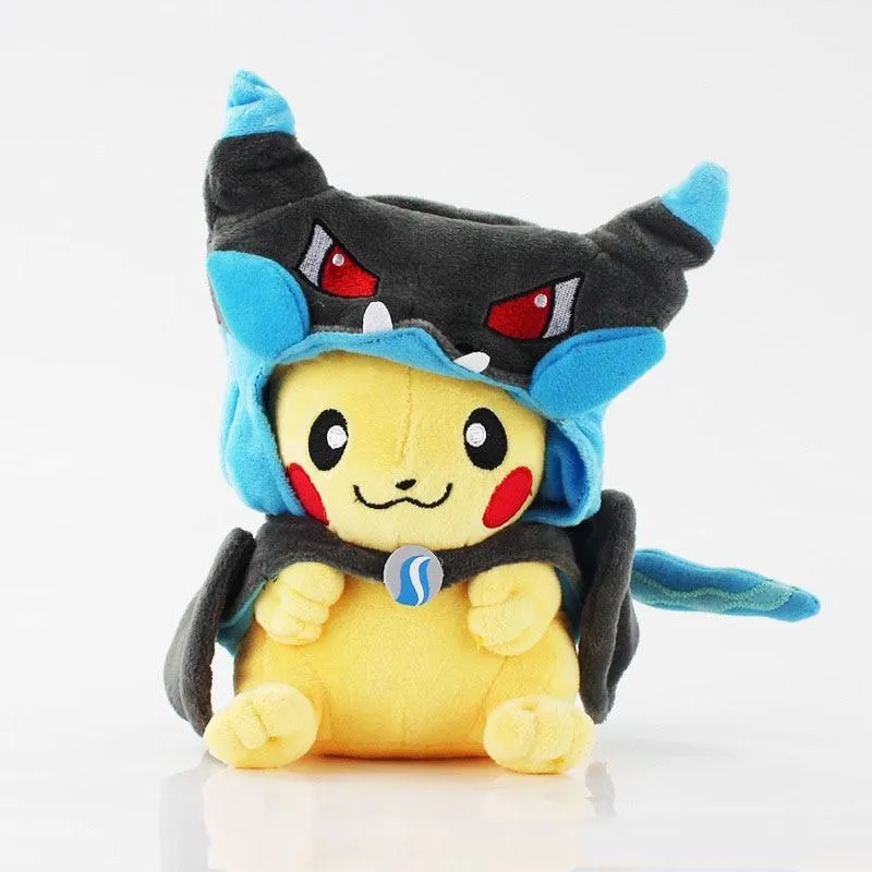 4pcs/lot TAKARA TOMY Pokemon Cartoon Pikachu Cosplay Charizard Plush Toys Doll Soft Stuffed Animals Toys for Kids Children Gifts