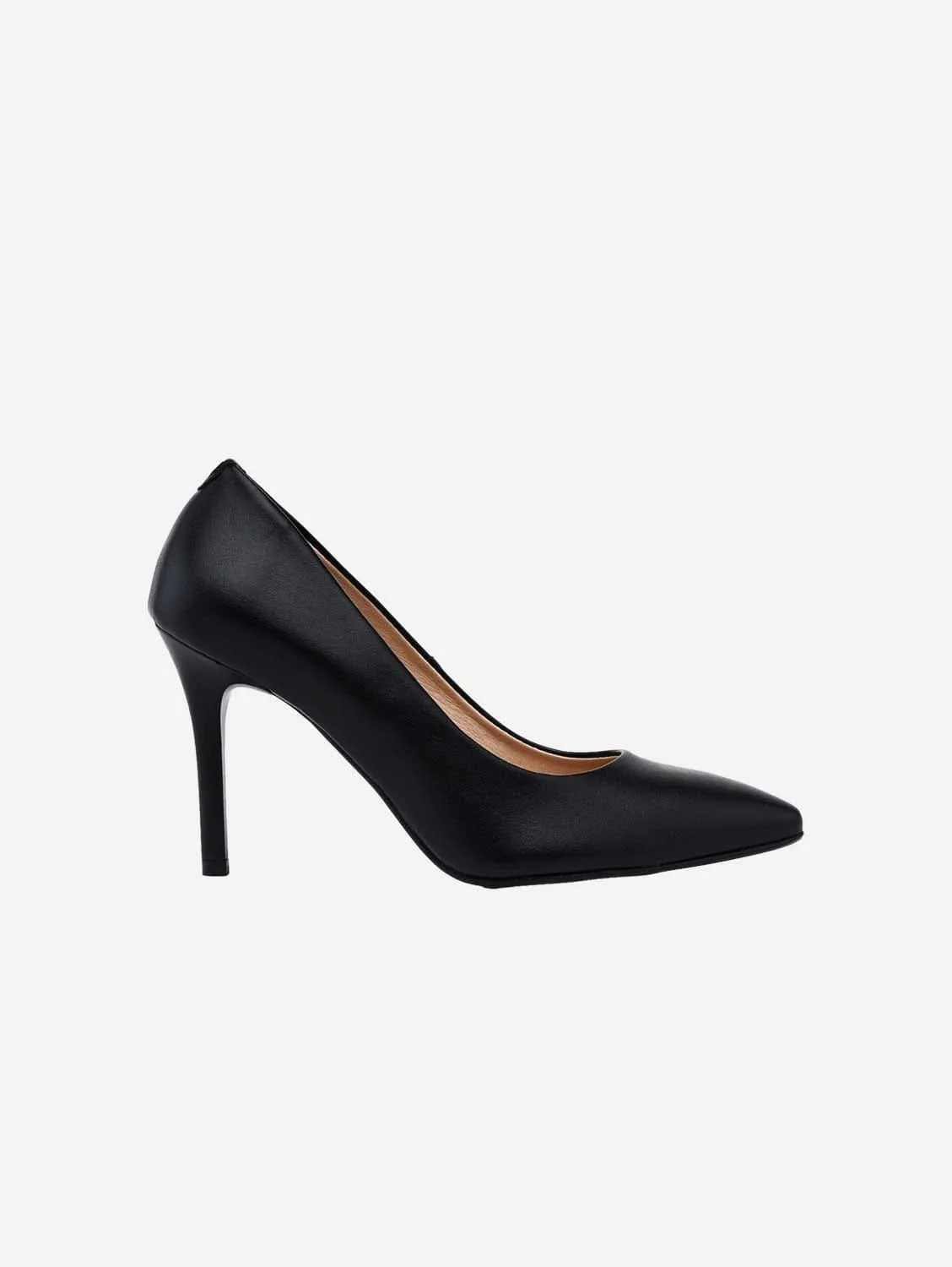 95mm Vegan Apple Leather Heels | Black Beauty