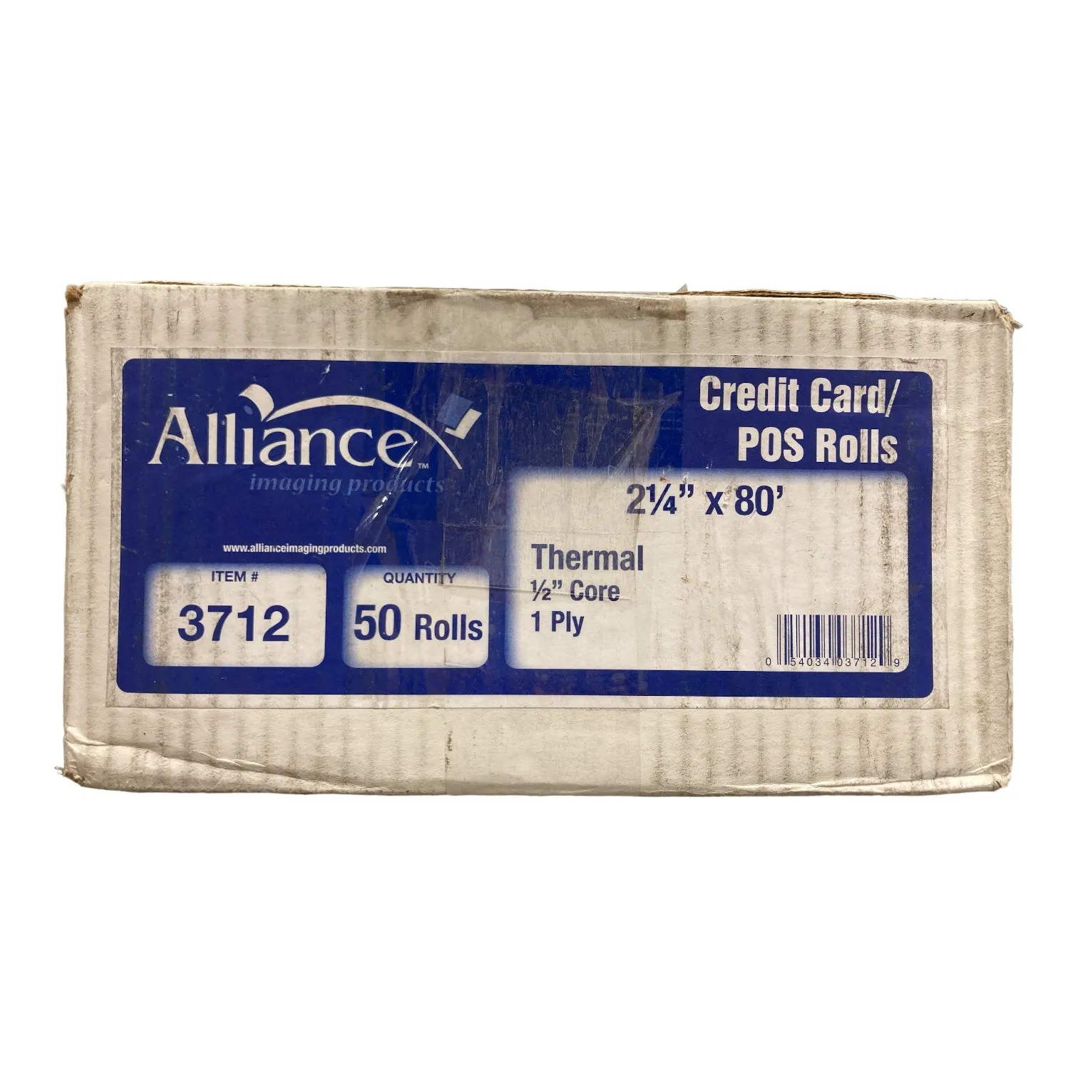 Alliance 2 1/4"x80' Thermal POS Adding Machine and Calculator Roll (50 Rolls)