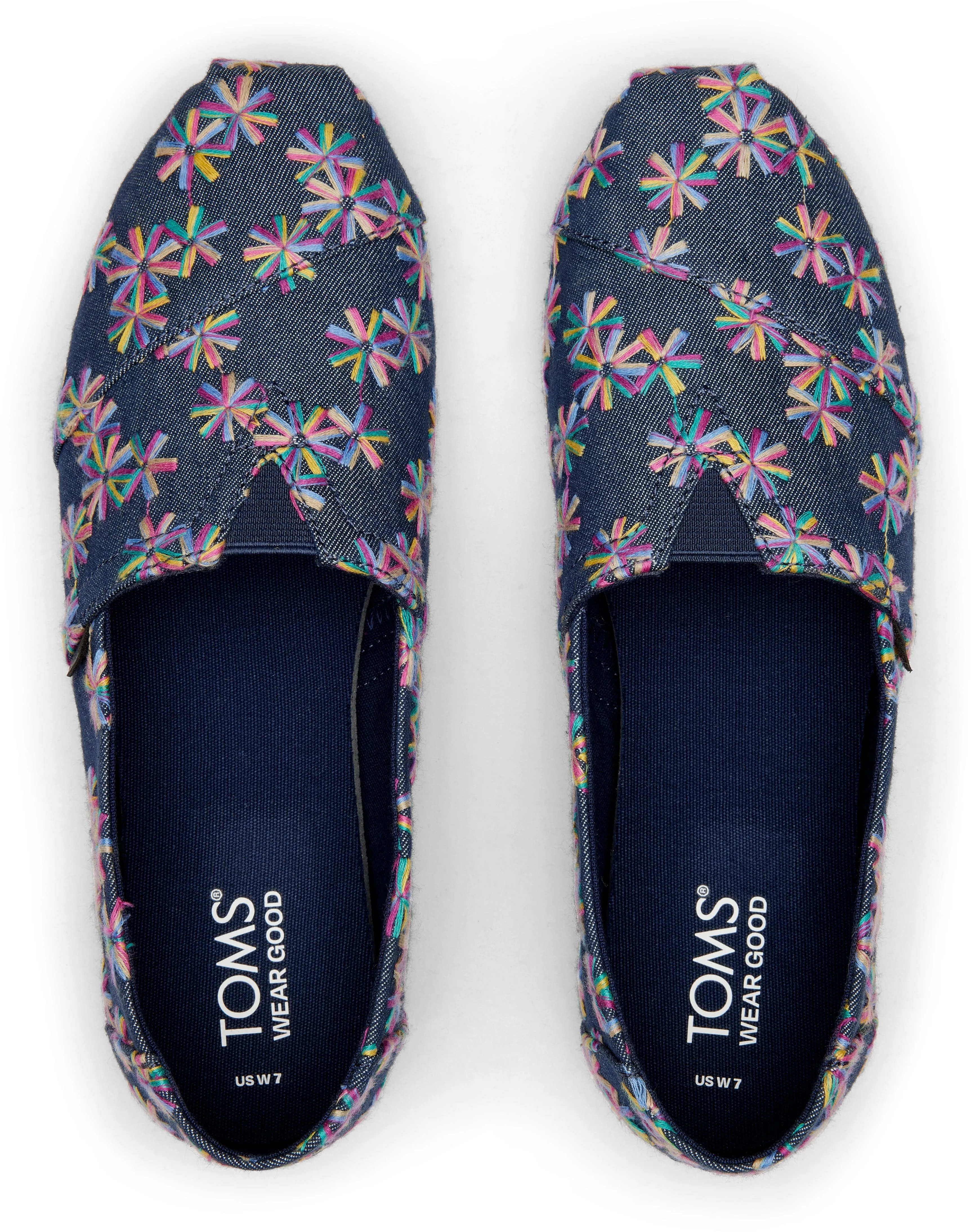 Alpargata Cloudbound - Navy Multi Embroidered Floral