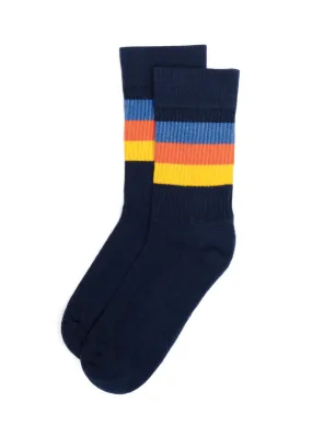 American Trench sol socks navy w yellow/orange