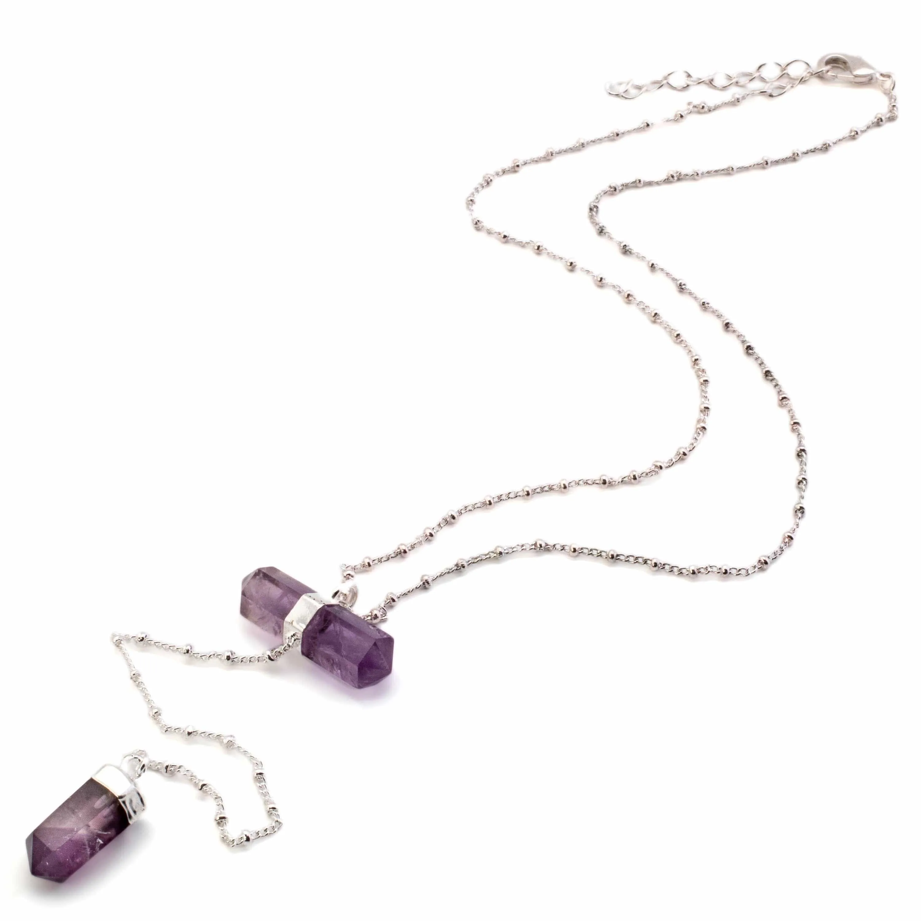 Amethyst Double Point Necklace