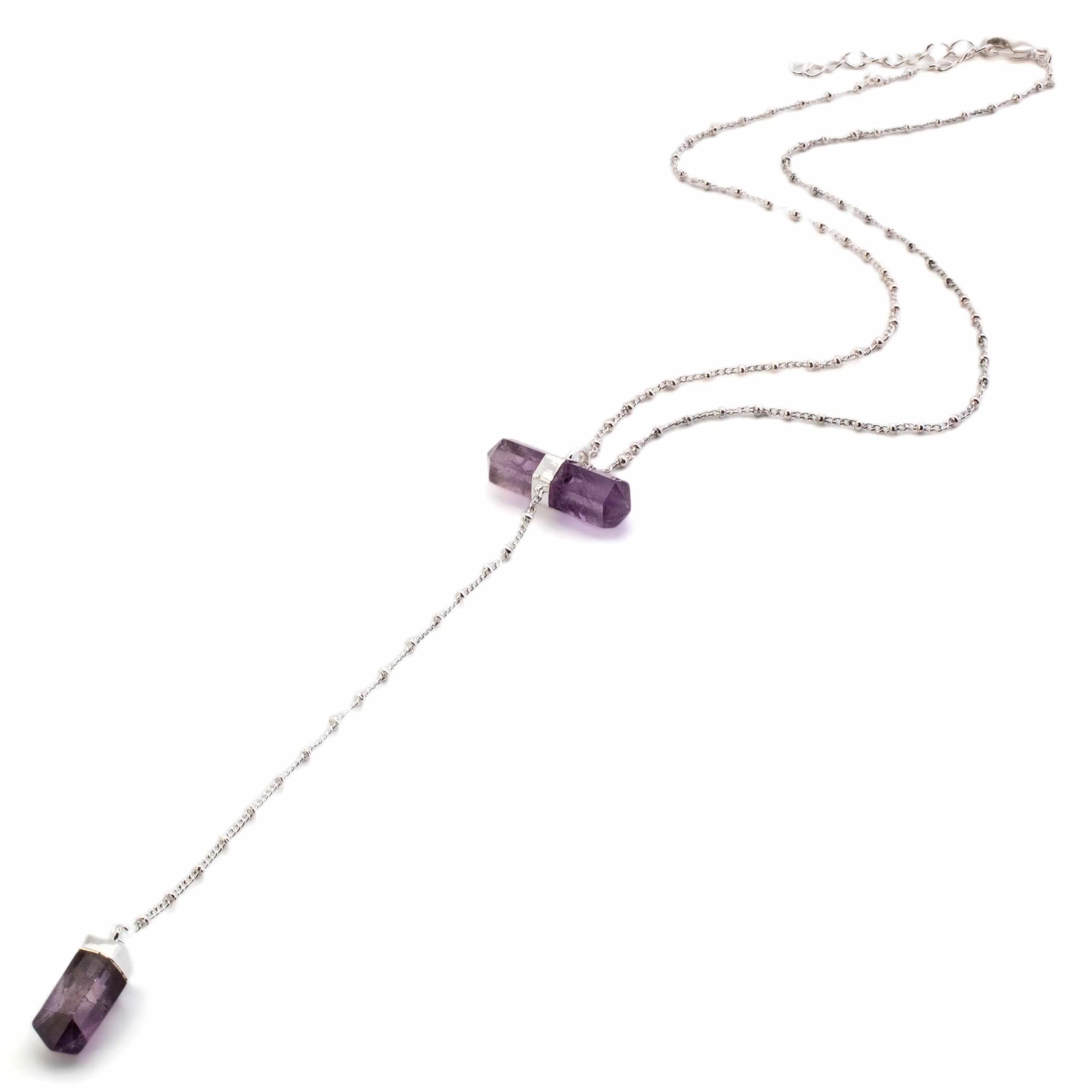 Amethyst Double Point Necklace