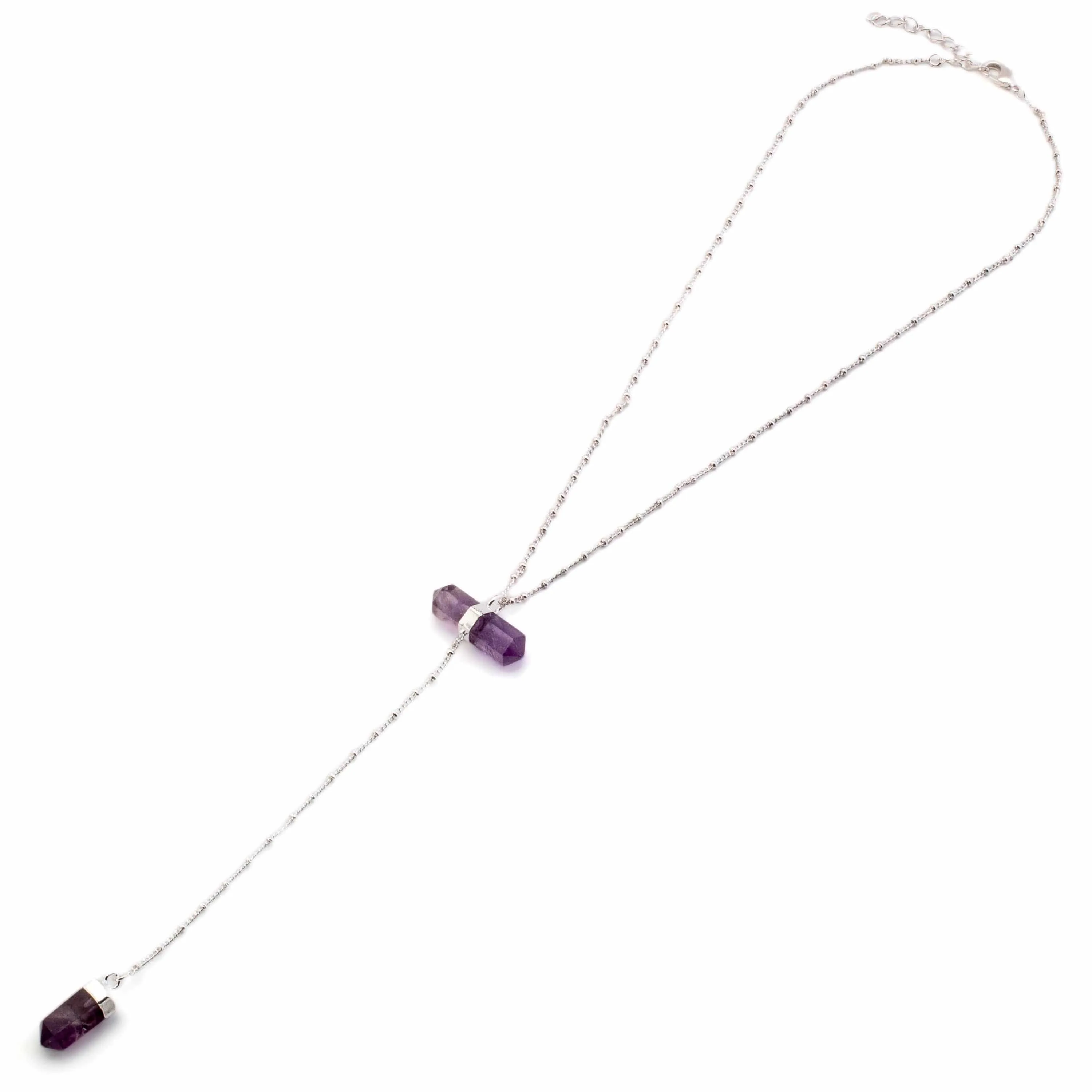 Amethyst Double Point Necklace