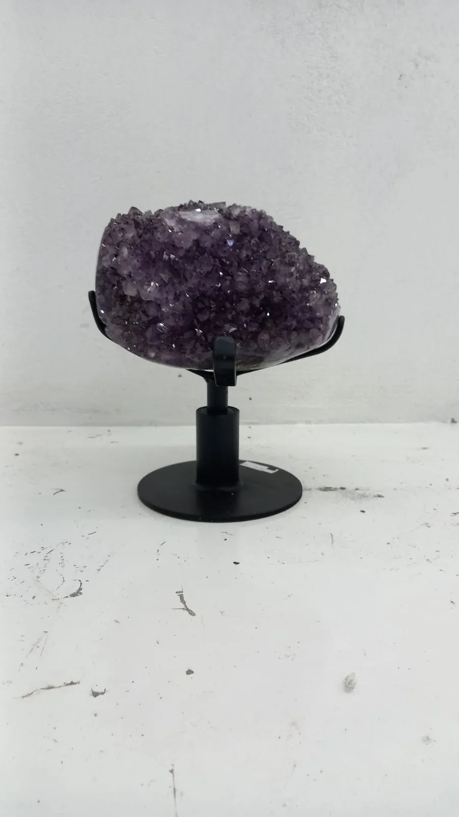 Amethyst Geode from Brazil on Custom Swivel Stand- 10 / 15 lbs