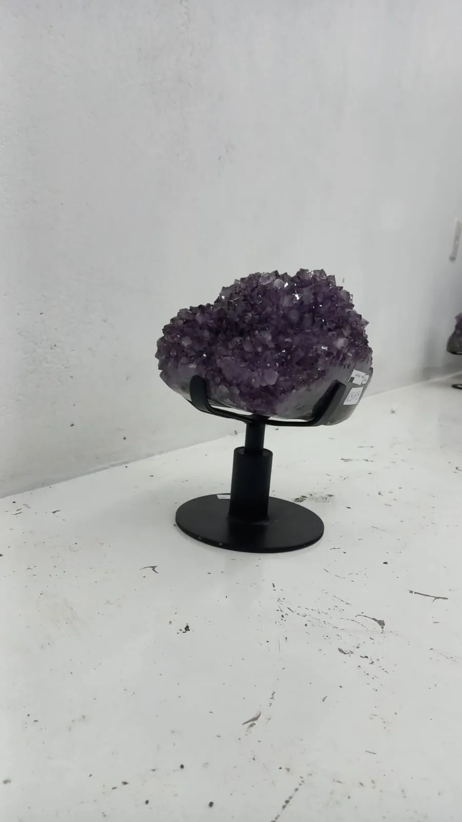 Amethyst Geode from Brazil on Custom Swivel Stand- 10 / 15 lbs