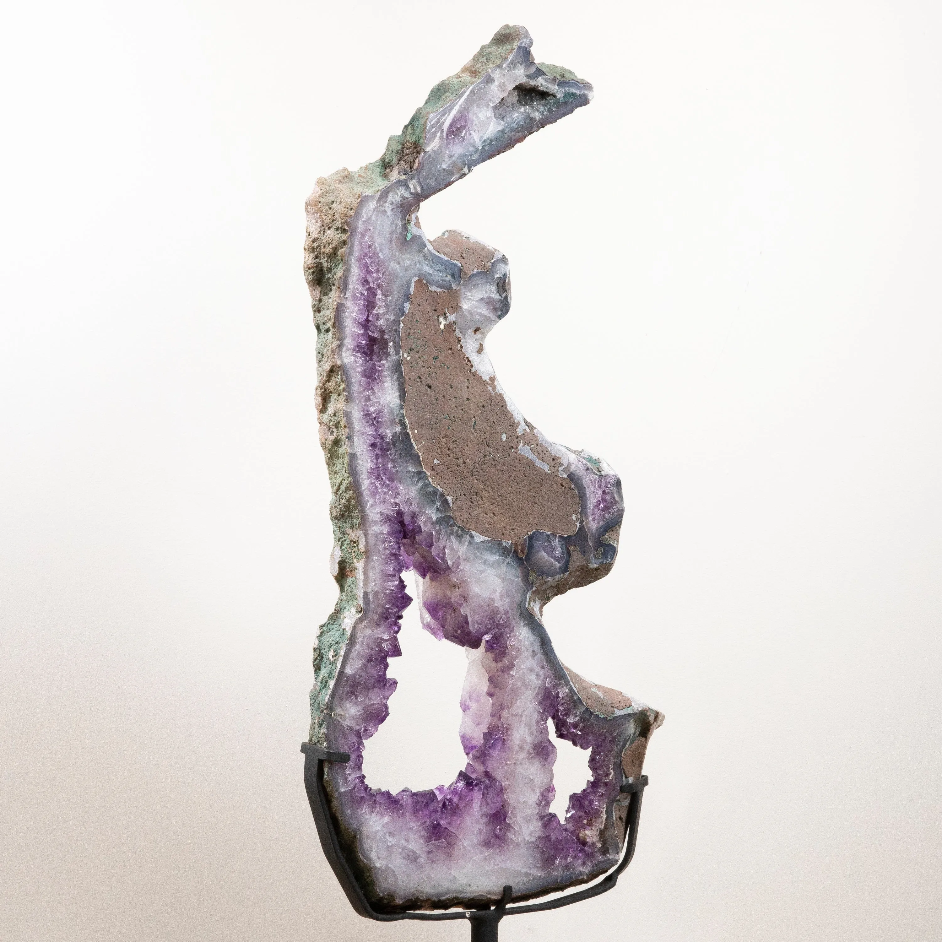 Amethyst Geode Slice from Brazil on Custom Stand- 45 / 37 lbs