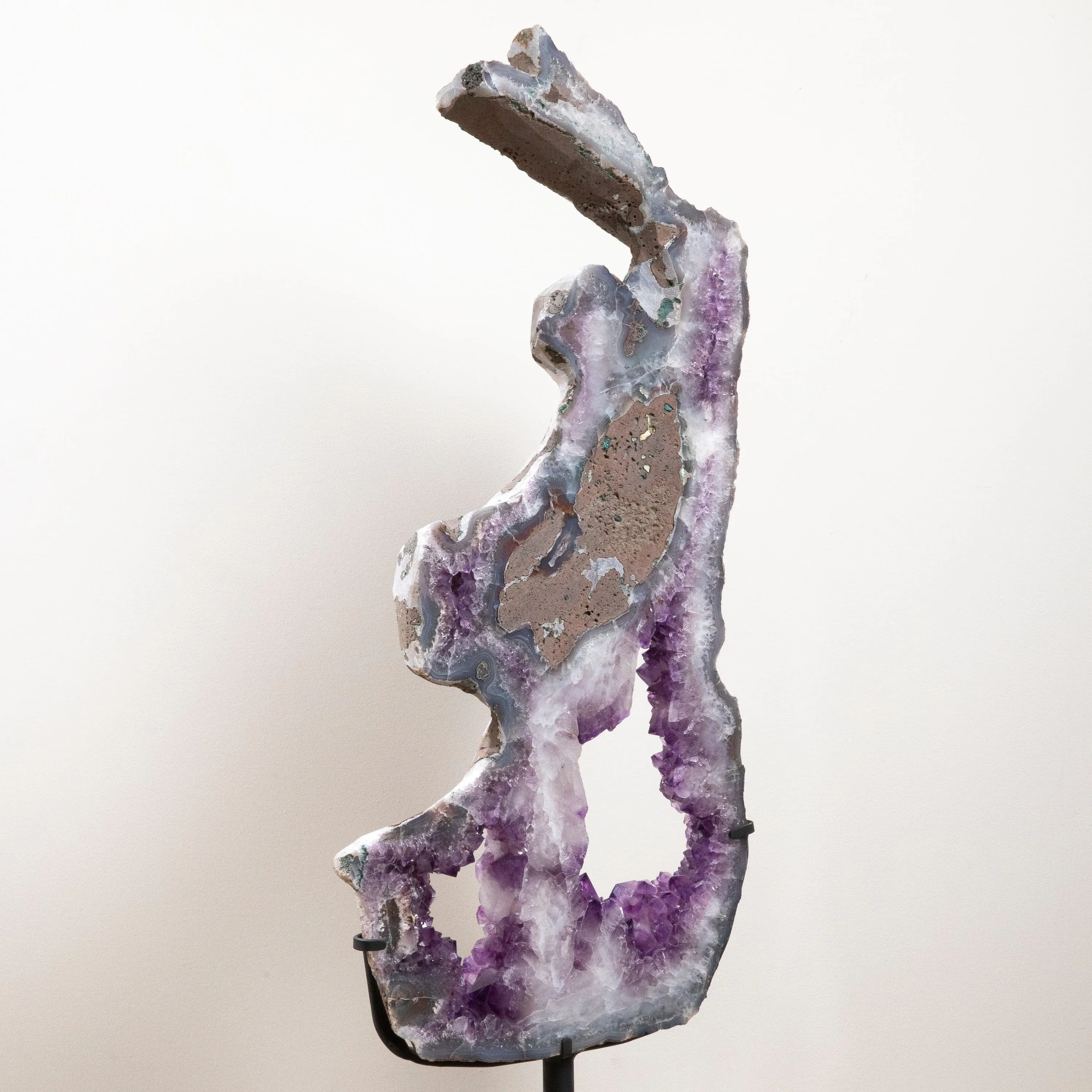 Amethyst Geode Slice from Brazil on Custom Stand- 45 / 37 lbs