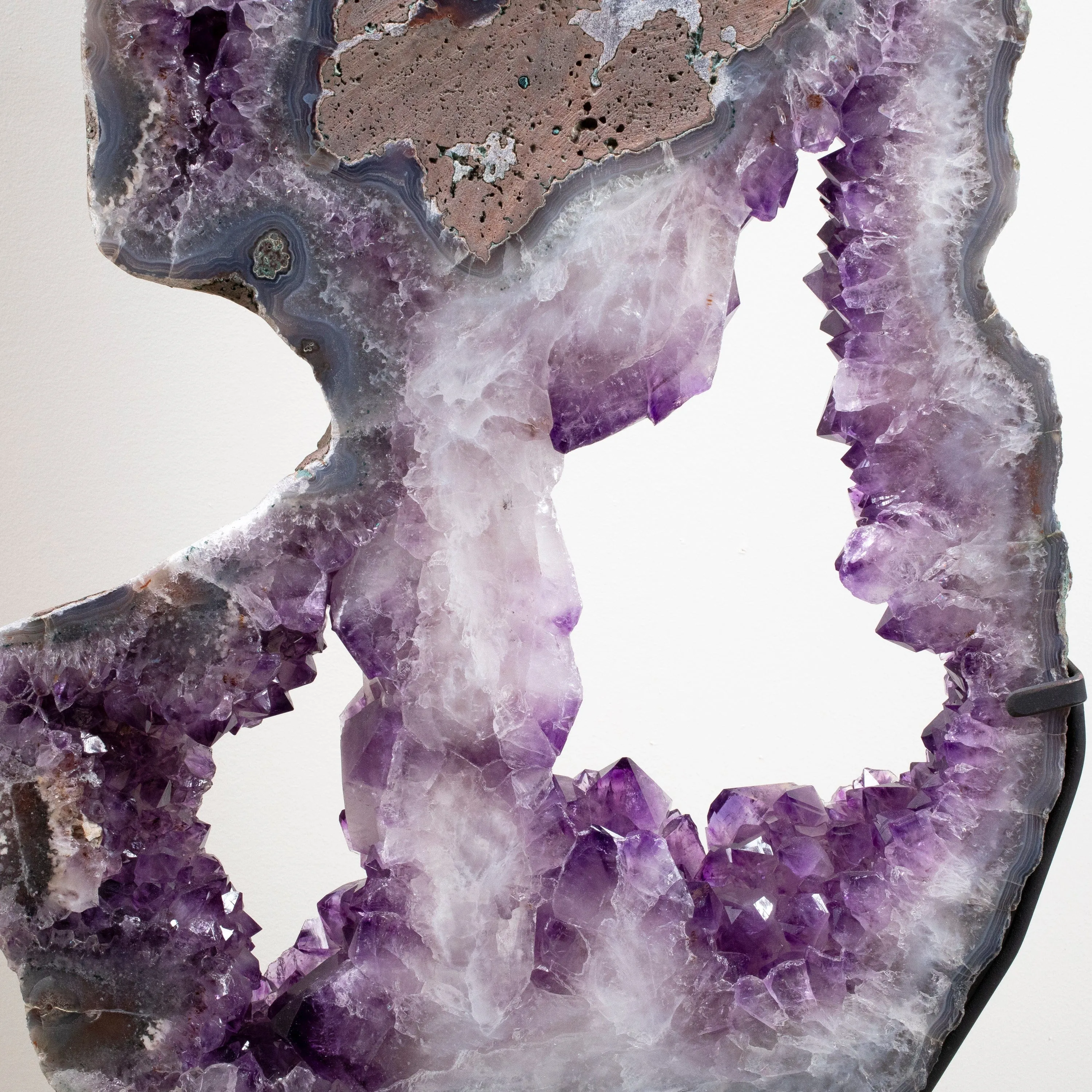 Amethyst Geode Slice from Brazil on Custom Stand- 45 / 37 lbs