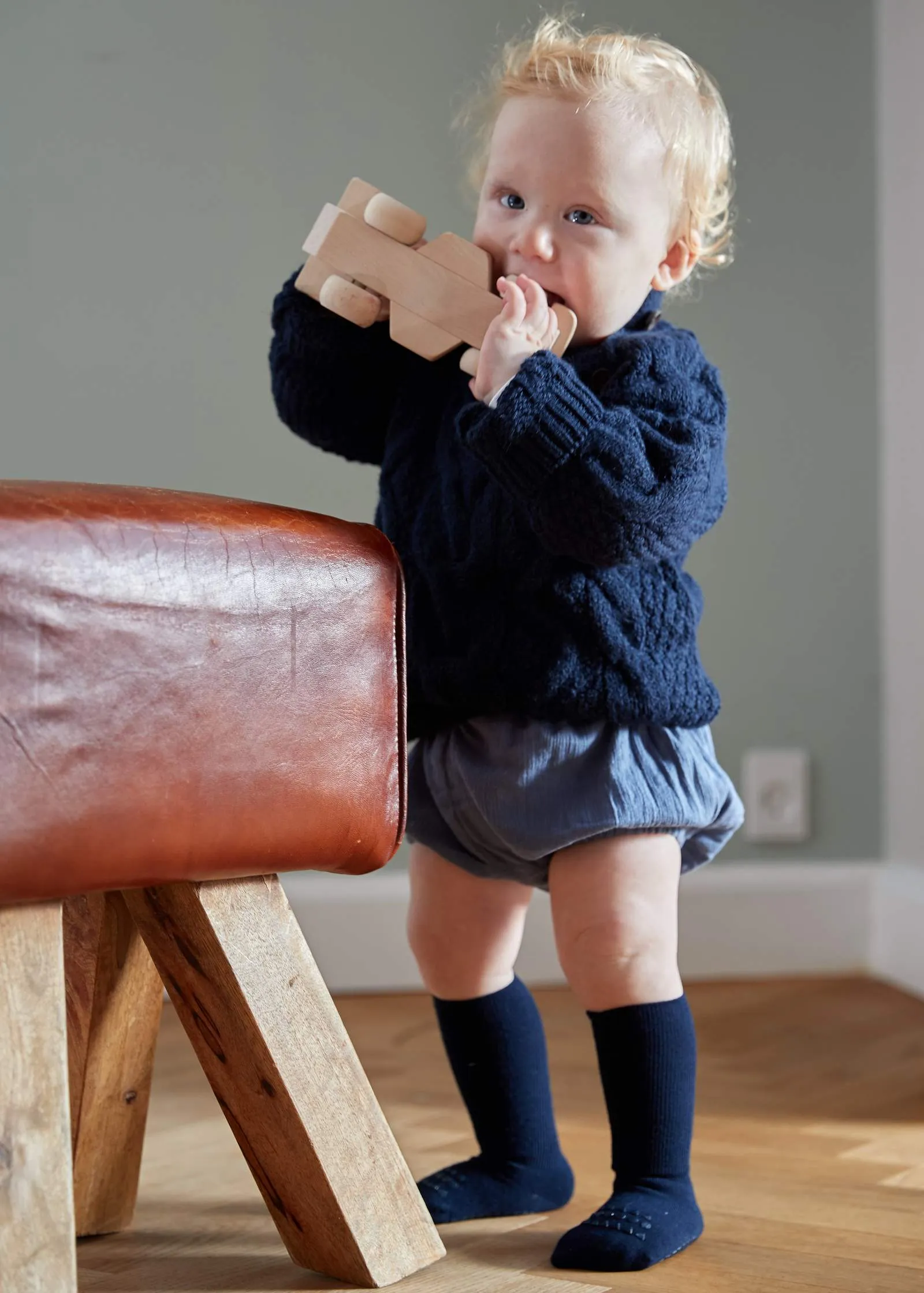 Anti-slip BAMBOO socks - Navy