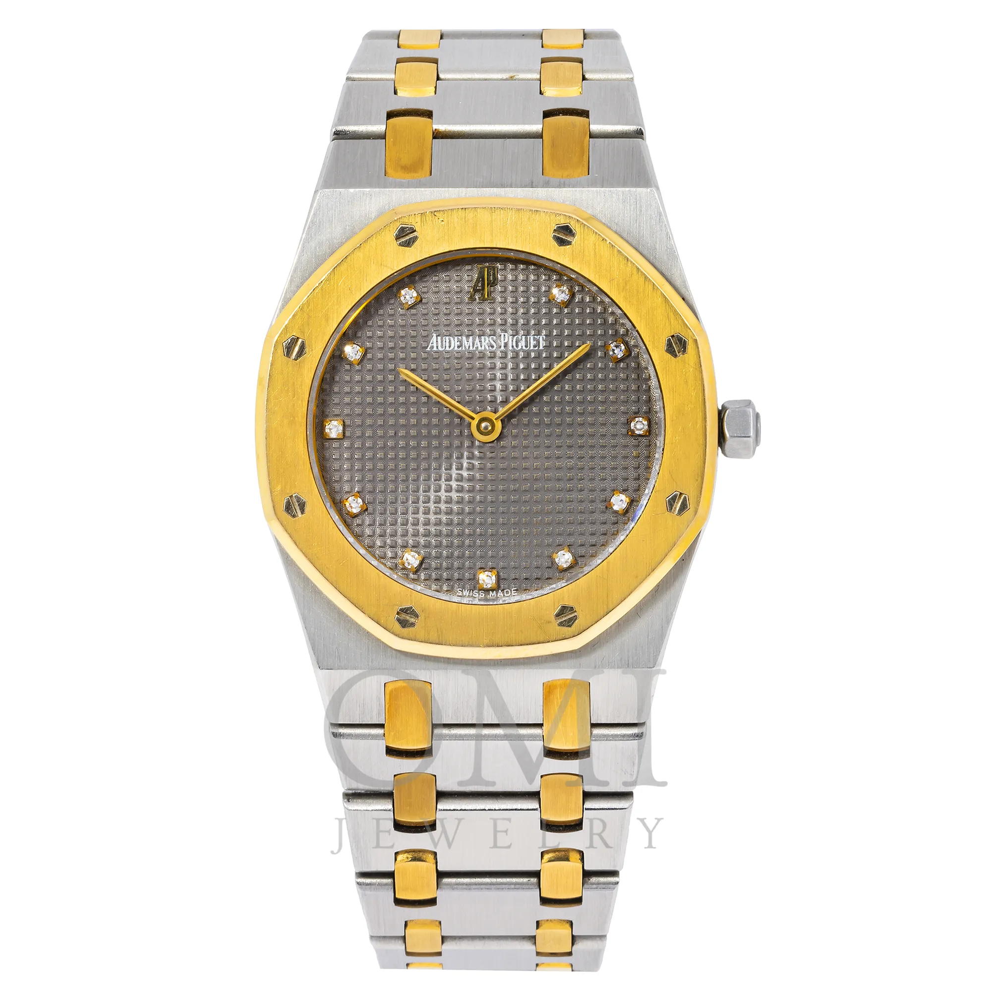 AUDEMARS PIGUET ROYAL OAK LADY 11470SA 30MM GREY DIAMOND DIAL WITH STAINLESS STEEL /YELLOW GOLD BRACELET