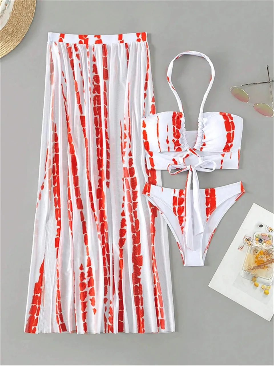 Bahamas Vacation 3 Piece Cover Up Skirt Set