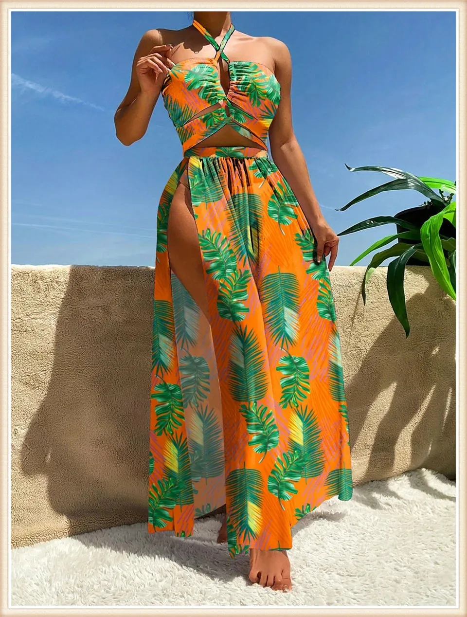 Bahamas Vacation 3 Piece Cover Up Skirt Set