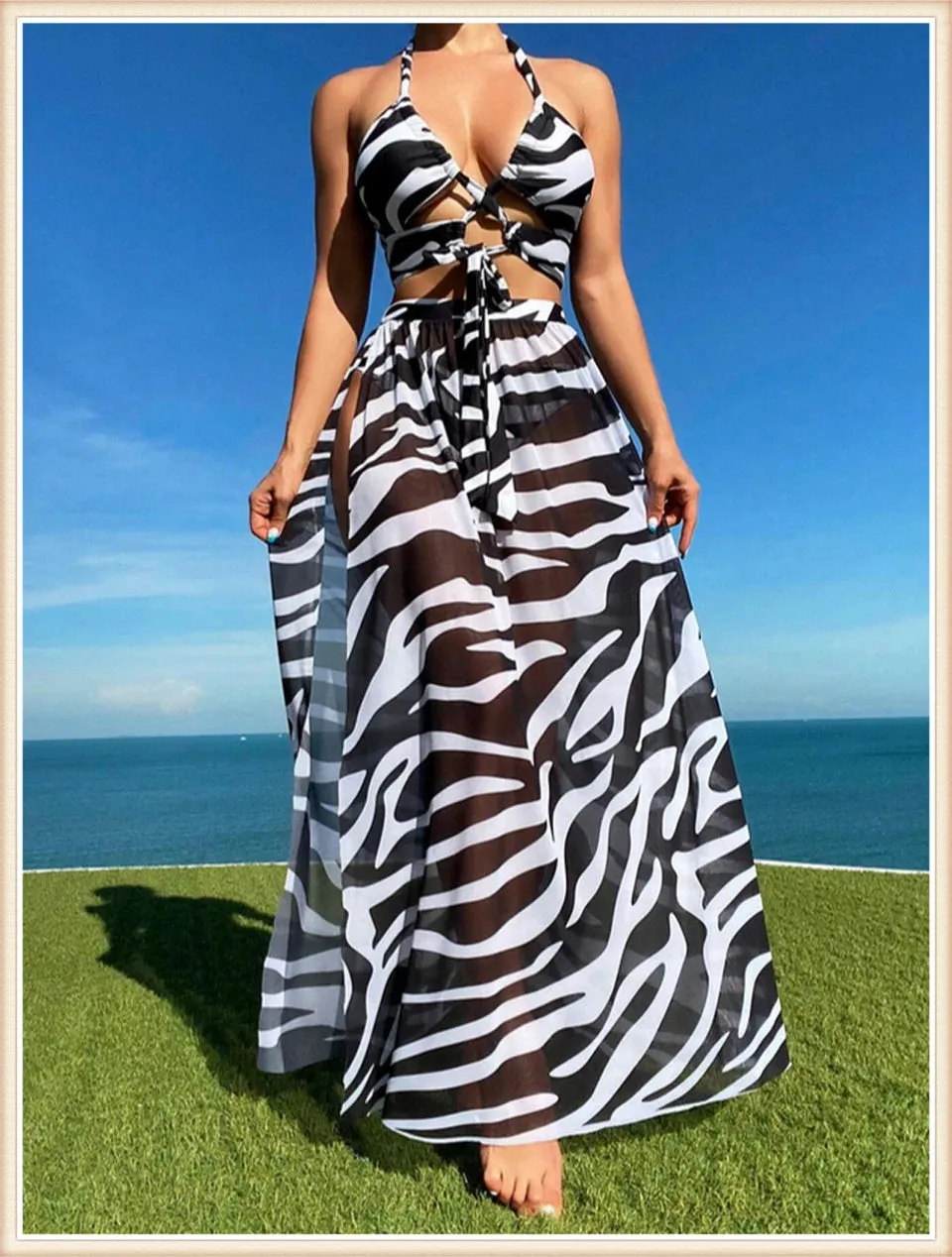 Bahamas Vacation 3 Piece Cover Up Skirt Set