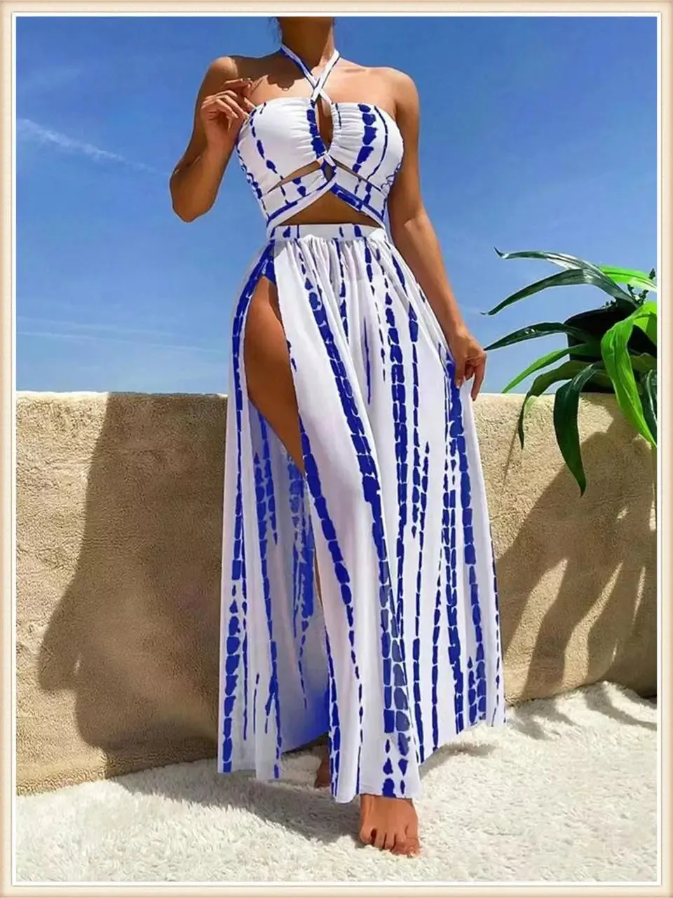 Bahamas Vacation 3 Piece Cover Up Skirt Set