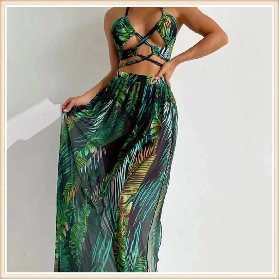 Bahamas Vacation 3 Piece Cover Up Skirt Set