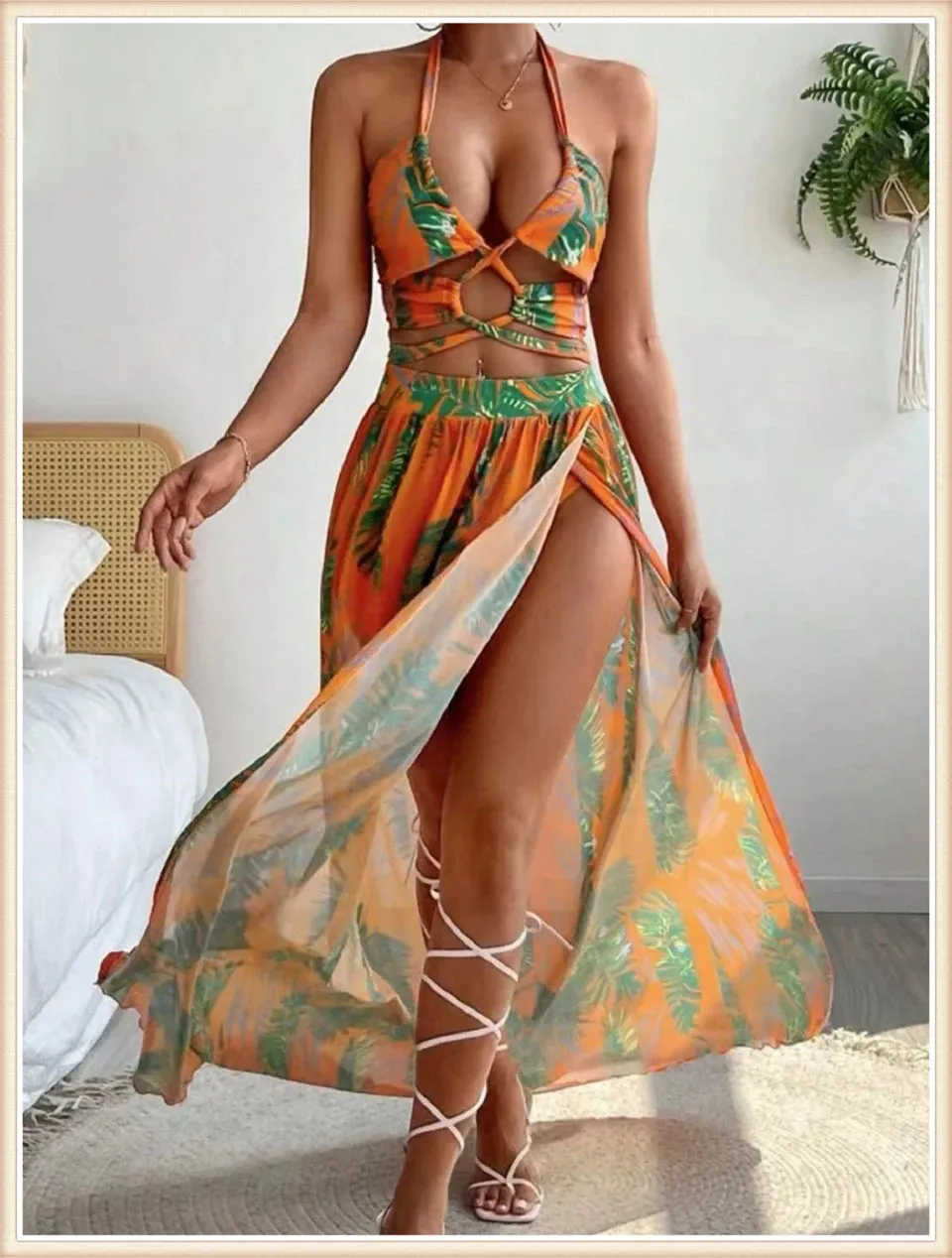 Bahamas Vacation 3 Piece Cover Up Skirt Set