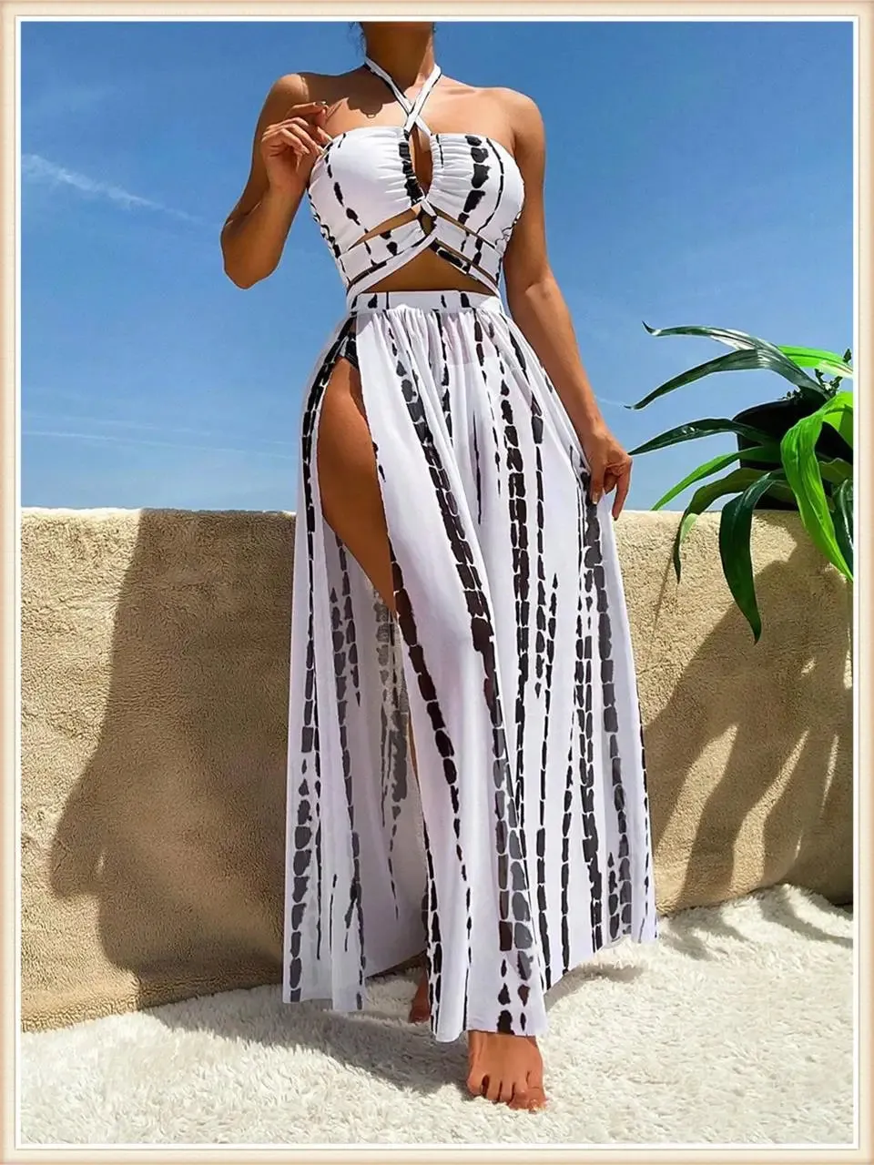 Bahamas Vacation 3 Piece Cover Up Skirt Set